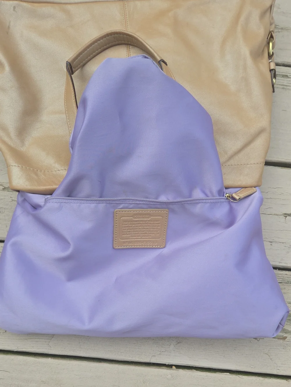 Coach Ashley F15513 2010 Carryall Metallic Leather Satchel $398 Retail GUC